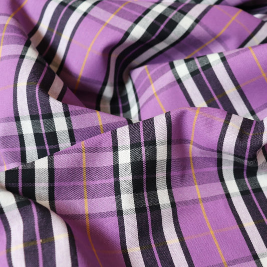 purple plaid fabric all cotton from Japan
