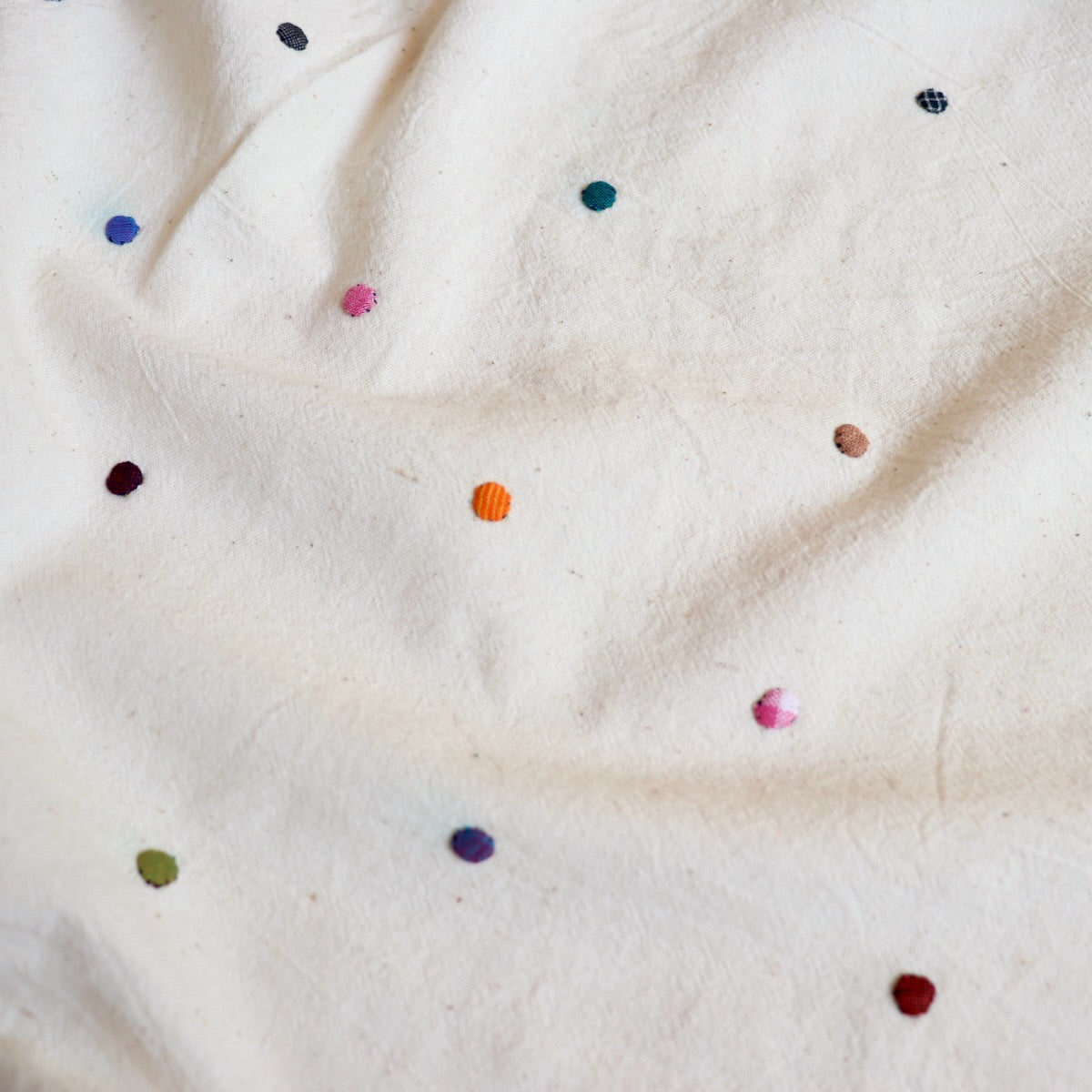 Pebble Hand Embroidered Handloom Cotton — 2 Yard Panel