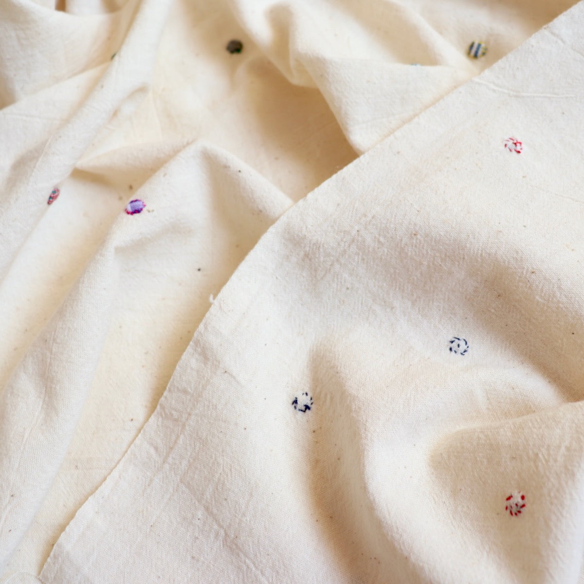 raasleela applique dot upcycled cotton fabric