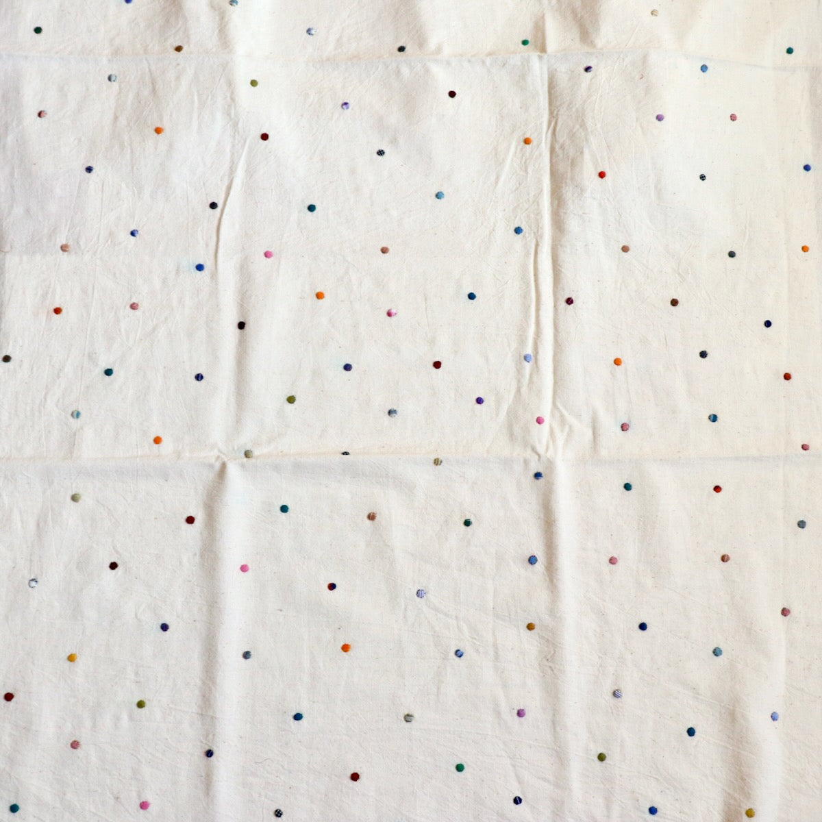 Pebble Hand Embroidered Handloom Cotton — 2 Yard Panel