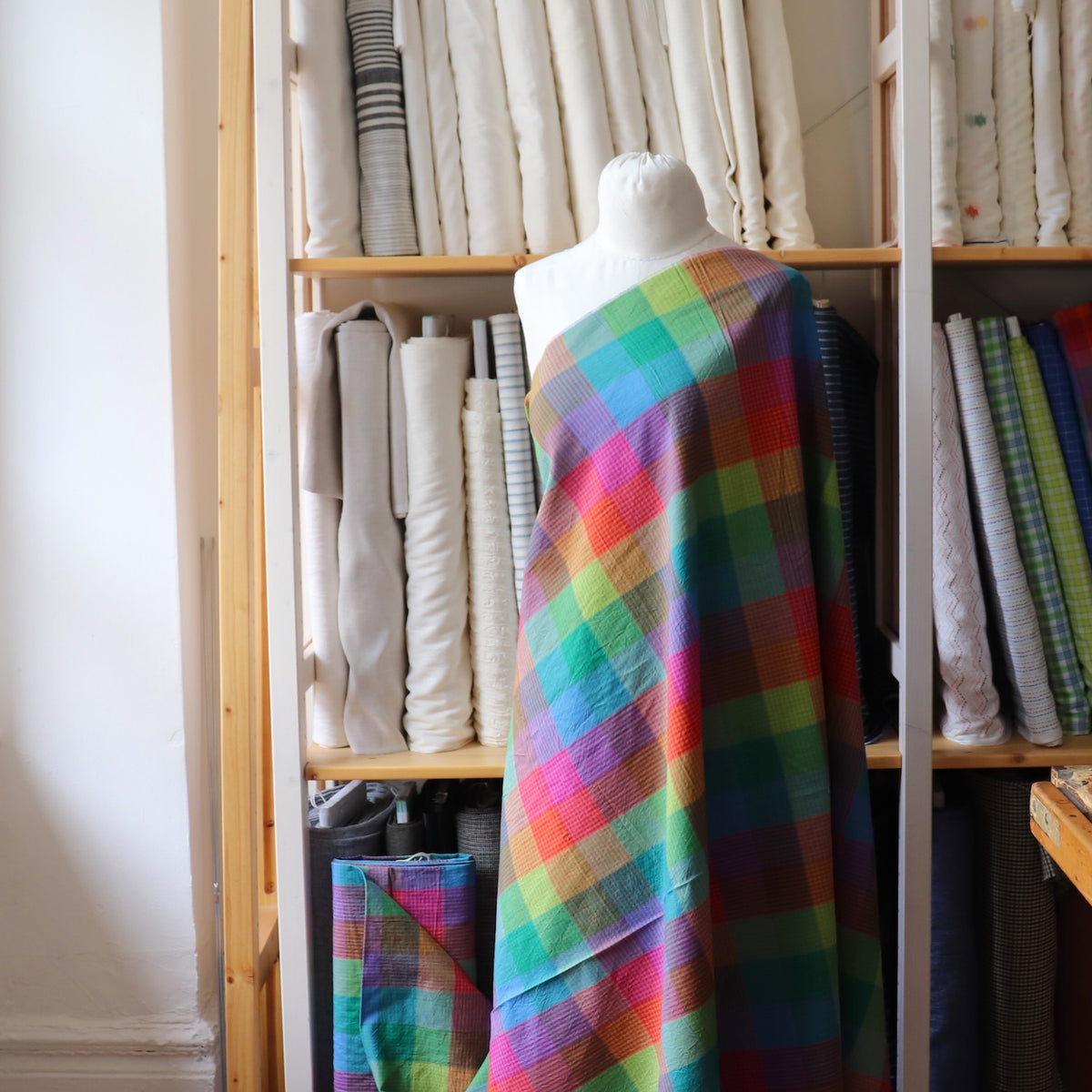 Swatch — Interlaced Rainbow Handloom Cotton