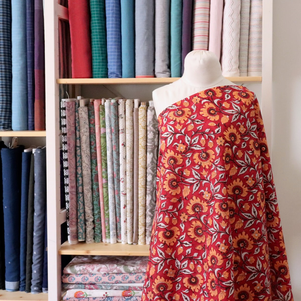 Sanguine Floral Block Print Cotton