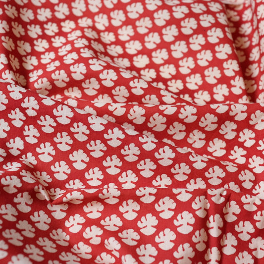 Red Shape Block Print Cotton