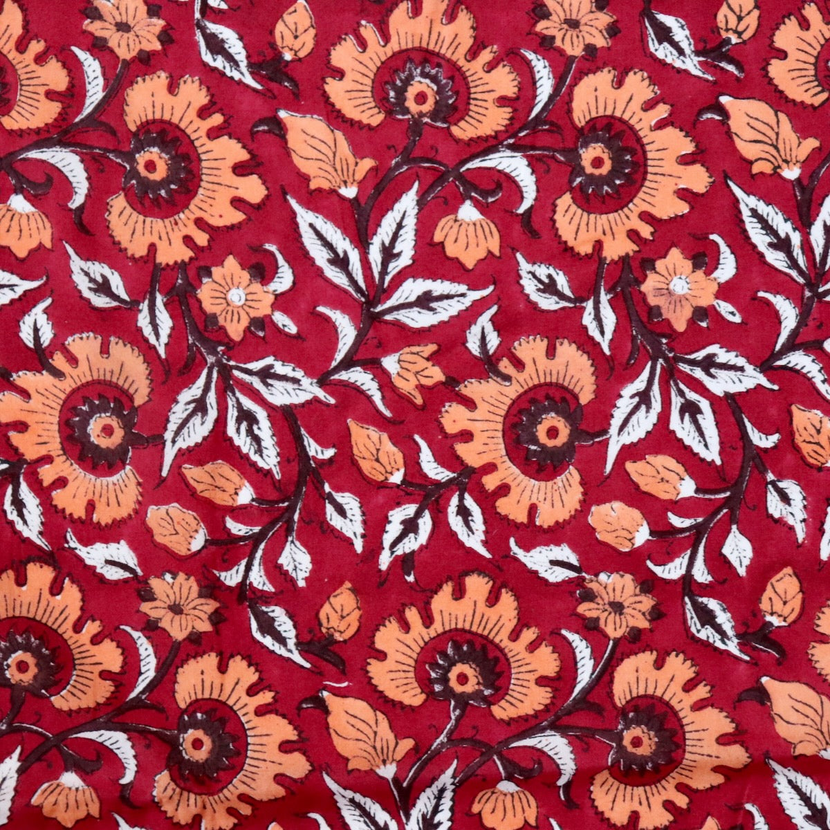 Sanguine Floral Block Print Cotton