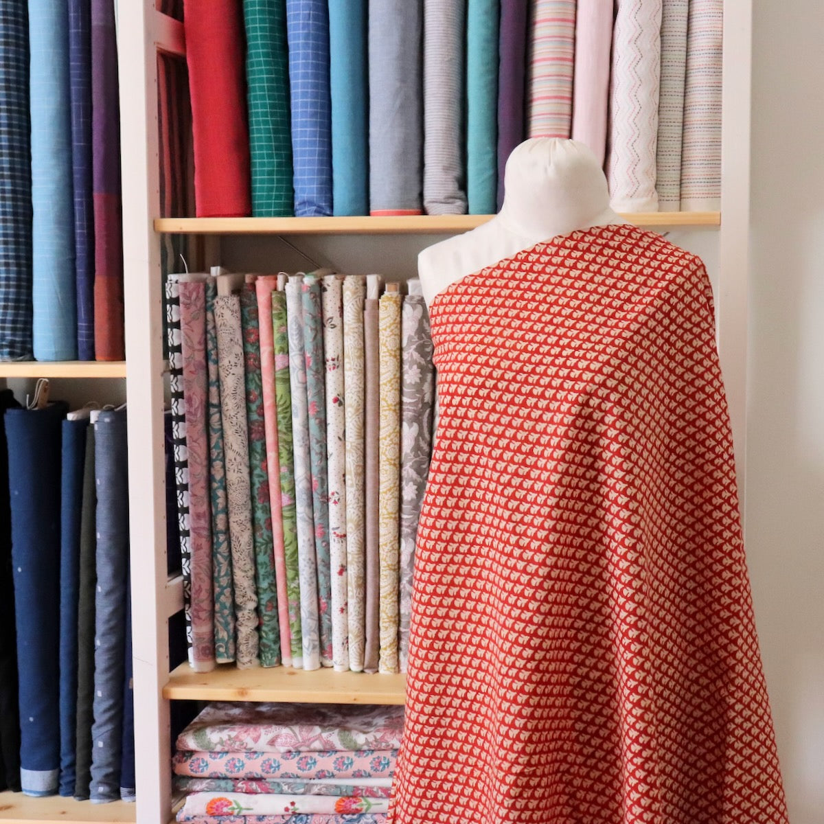 Rusty Red Sprig Block Print Cotton