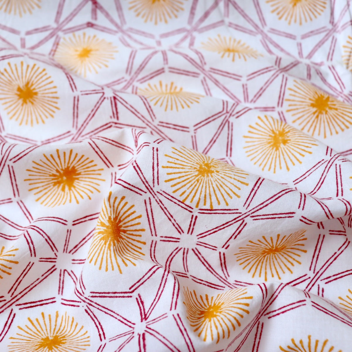 Swatch — Starburst Block Print Cotton