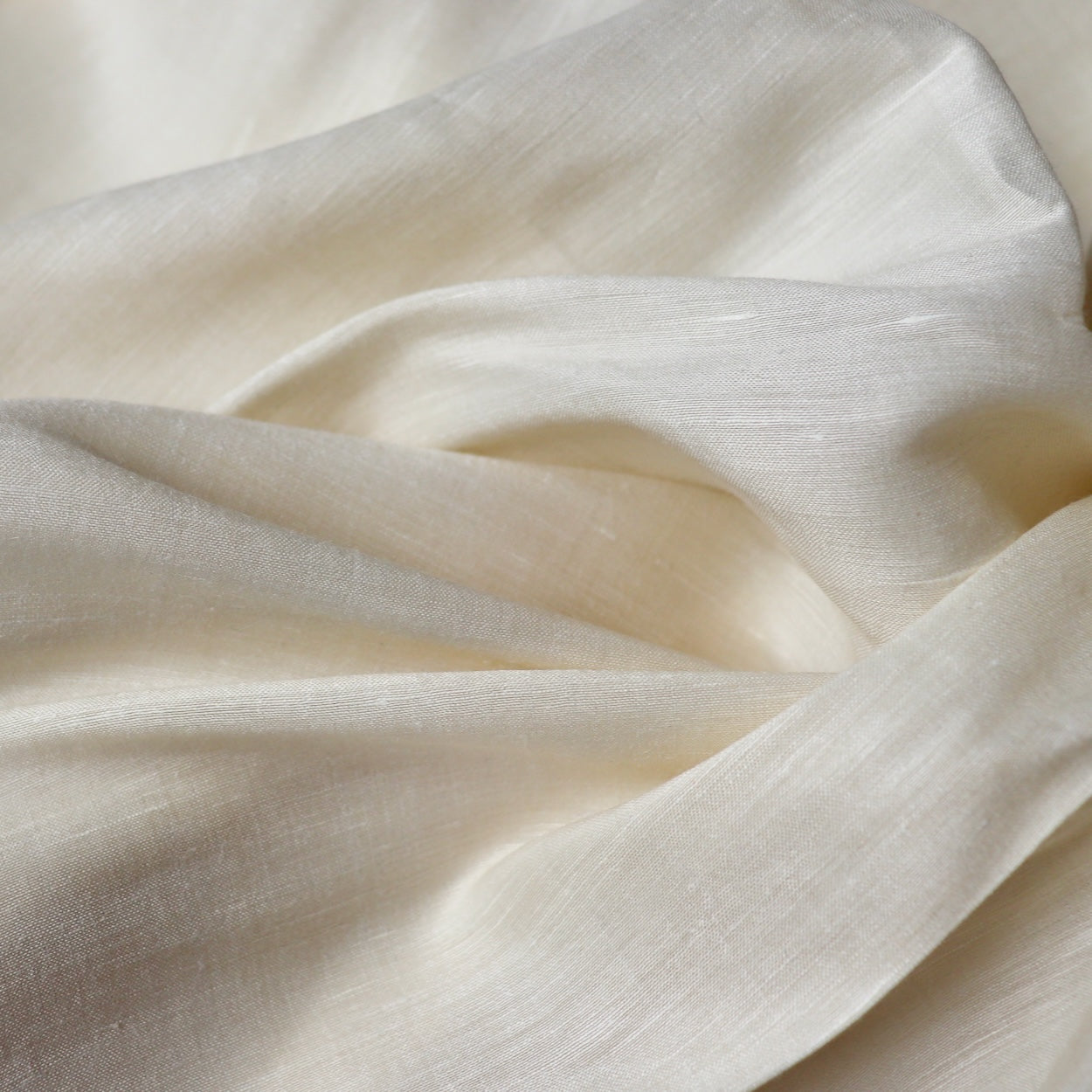 silk and linen blend fabric cream color shantung slub weave by the yard