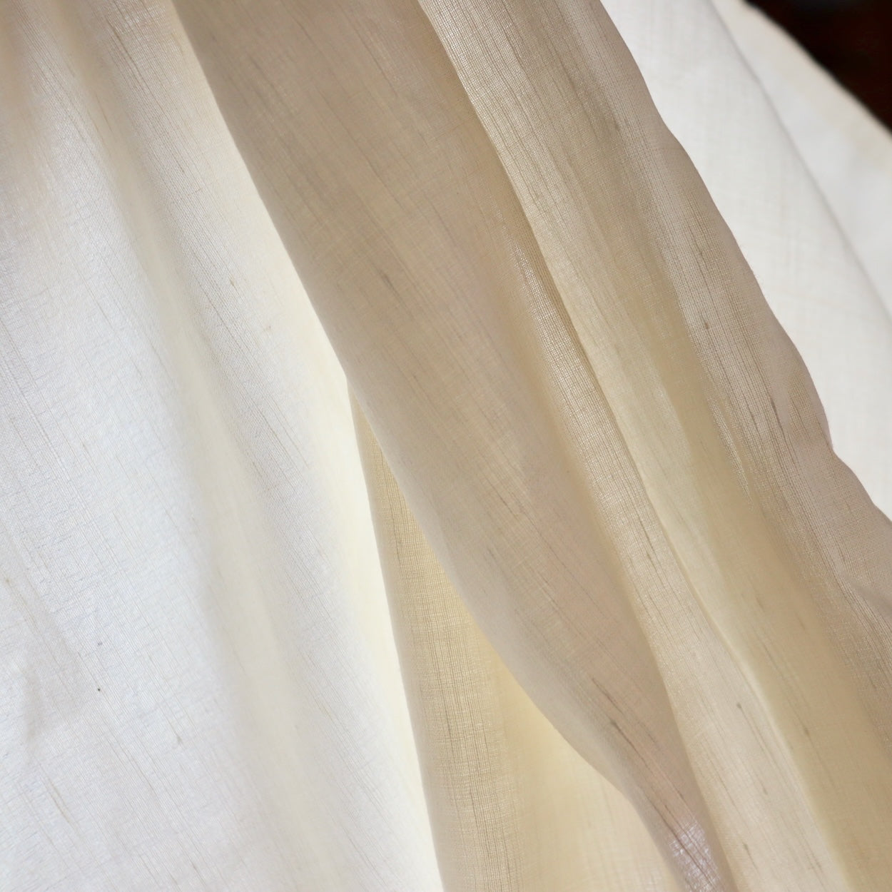 silk and linen blend fabric cream color shantung slub weave by the yard