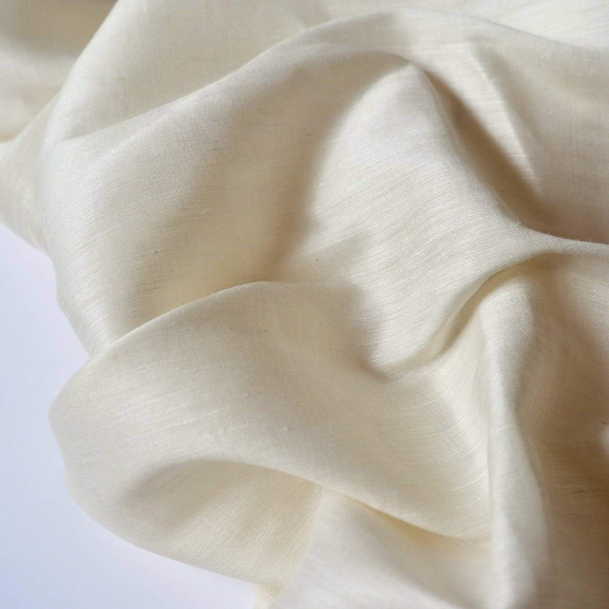 silk and linen blend fabric cream color shantung slub weave by the yard