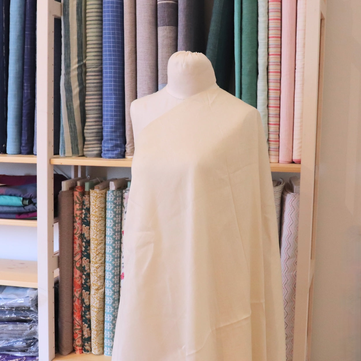 silk and linen blend fabric cream color shantung slub weave by the yard