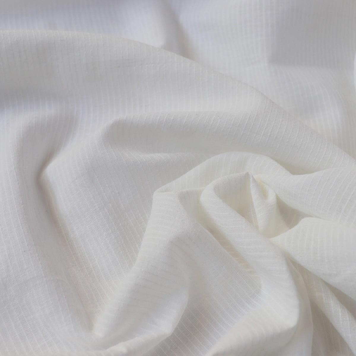 fine white khadi striped cotton fabric