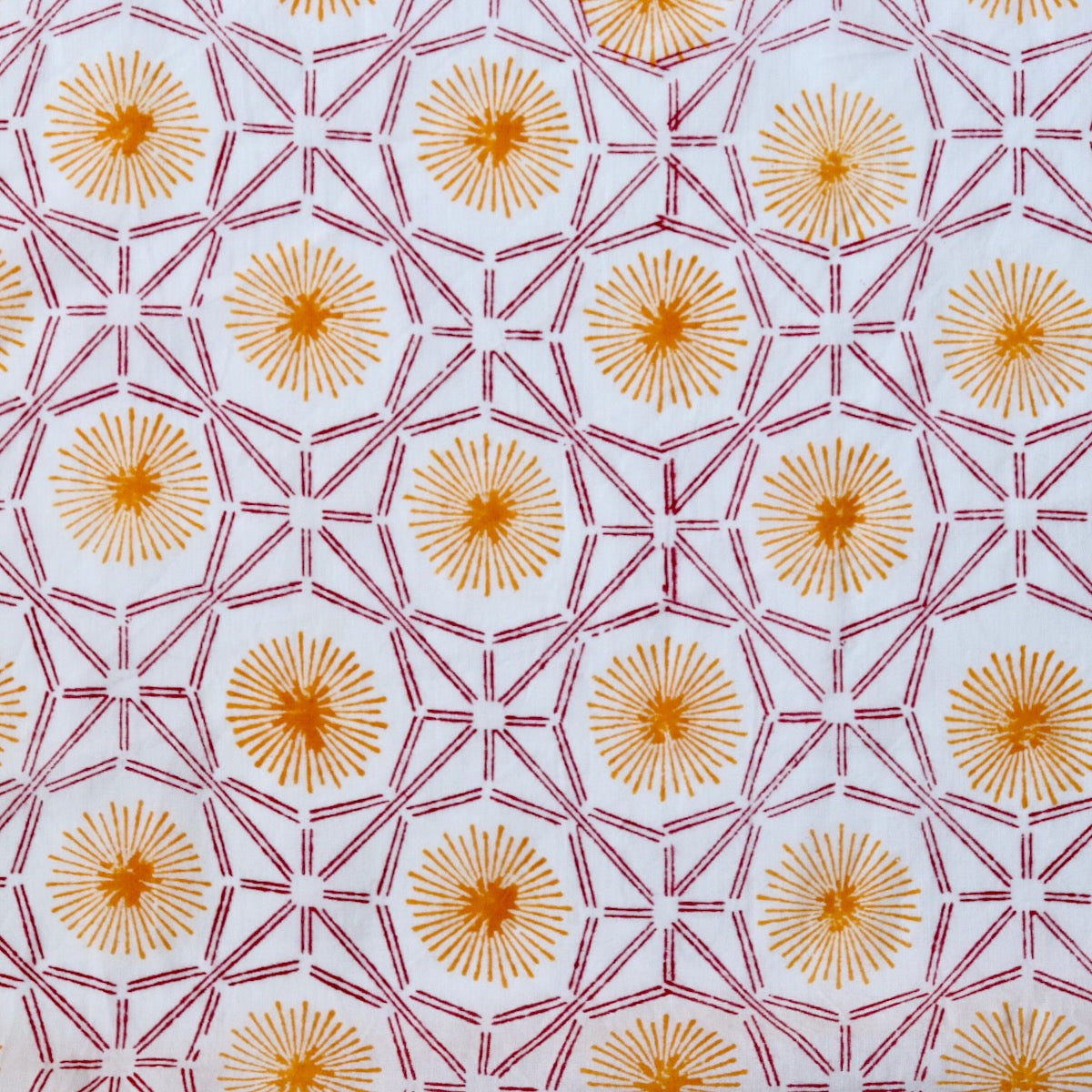 Swatch — Starburst Block Print Cotton
