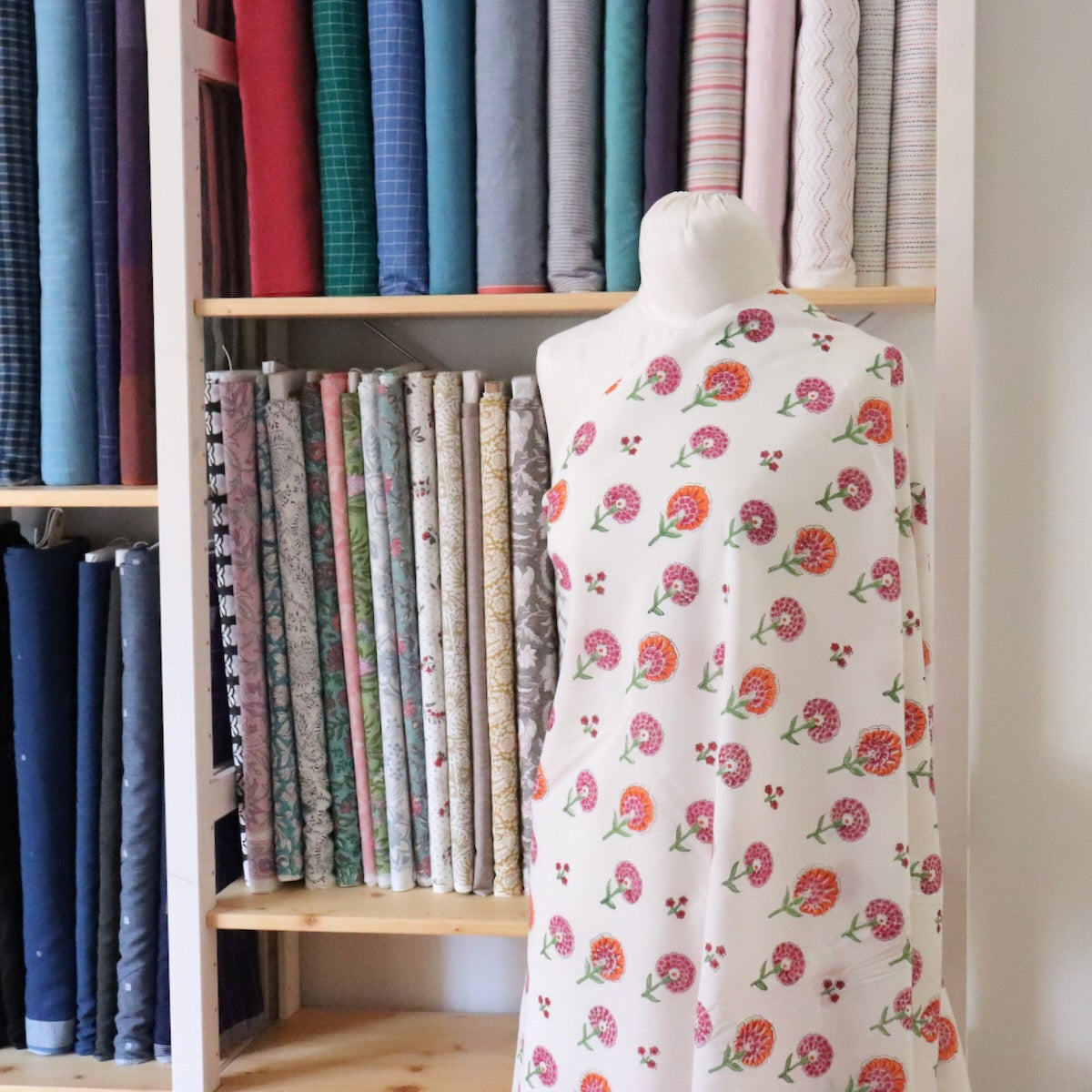 marigold print indian cotton fabric by the yard