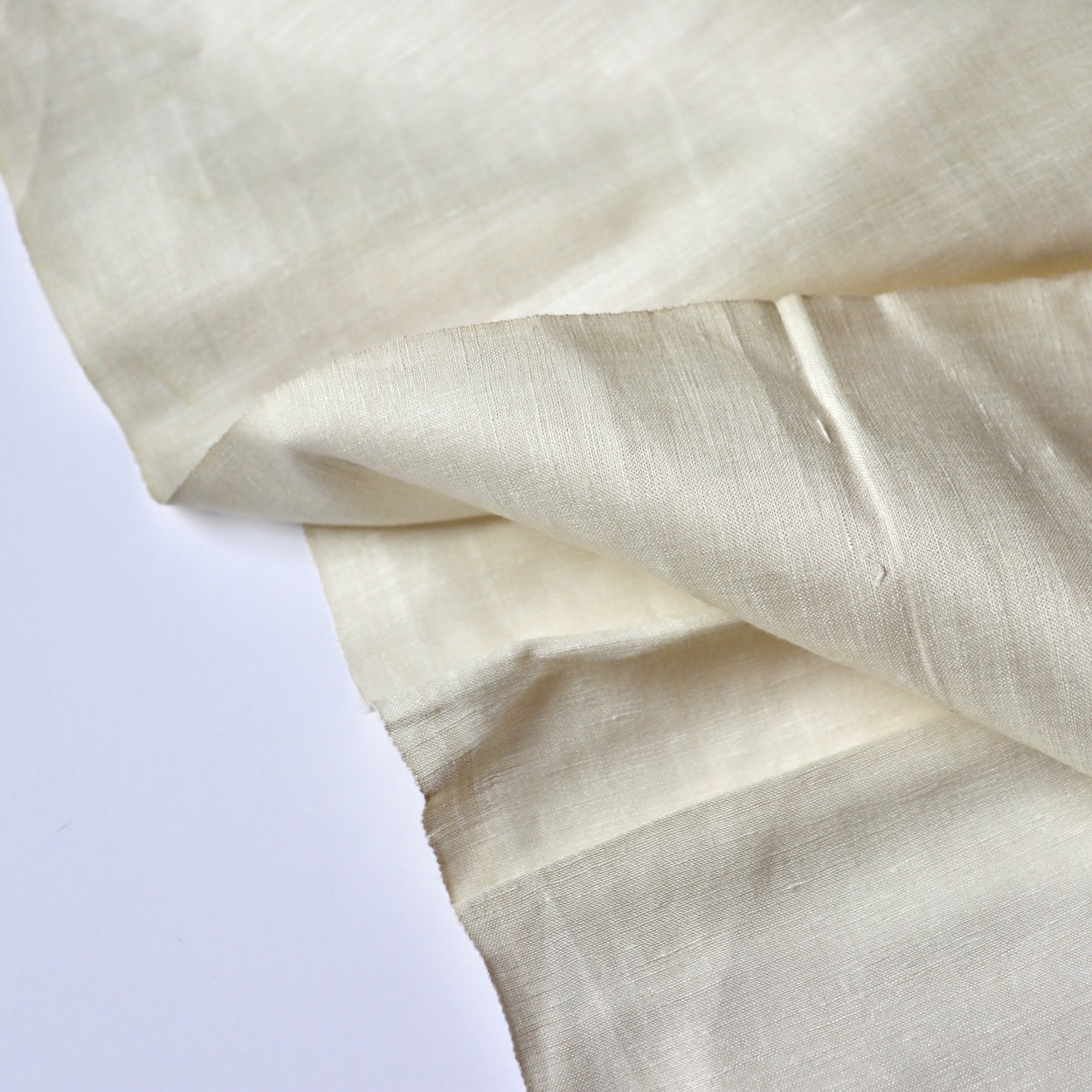 silk and linen blend fabric cream color shantung slub weave by the yard