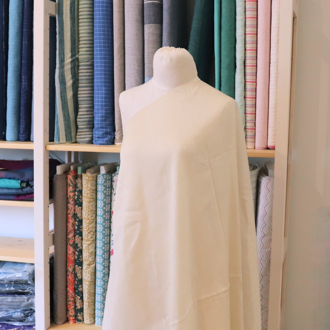 silk and linen blend fabric cream color shantung slub weave by the yard