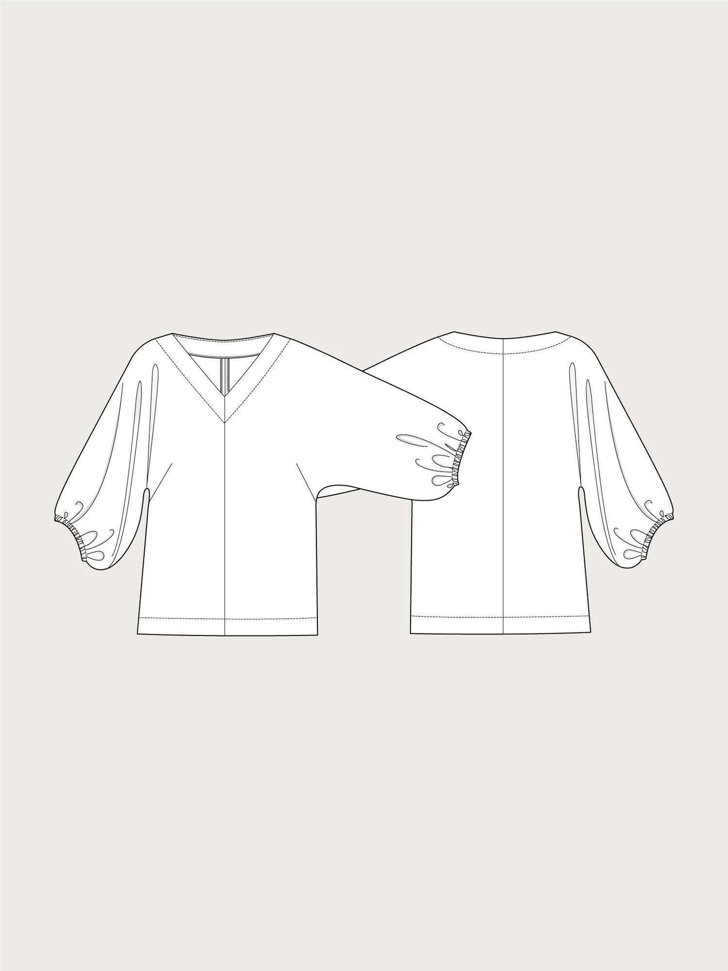 V-Neck Cuff Top sewing pattern by The Assembly Line