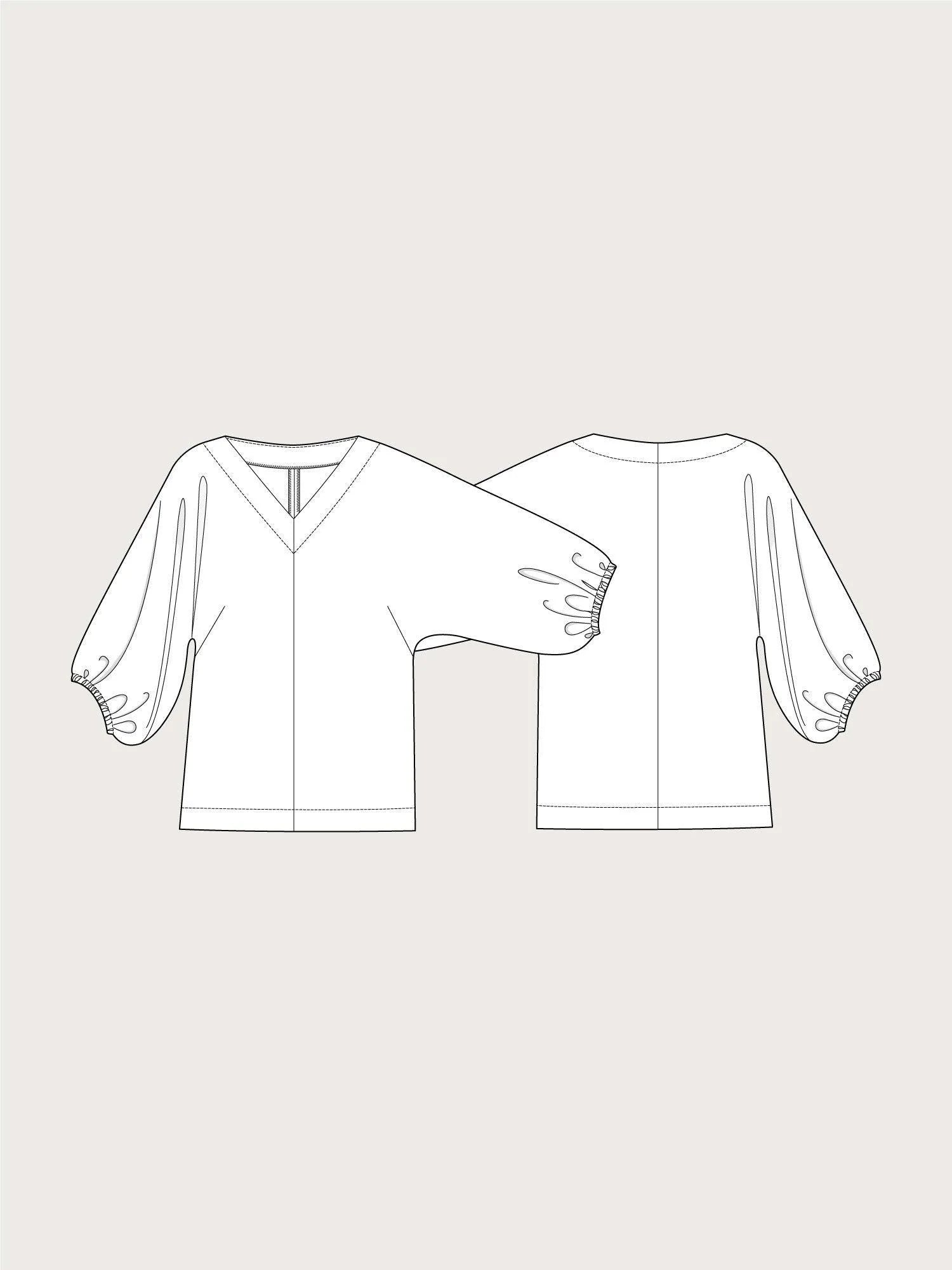 V-Neck Cuff Top sewing pattern by The Assembly Line