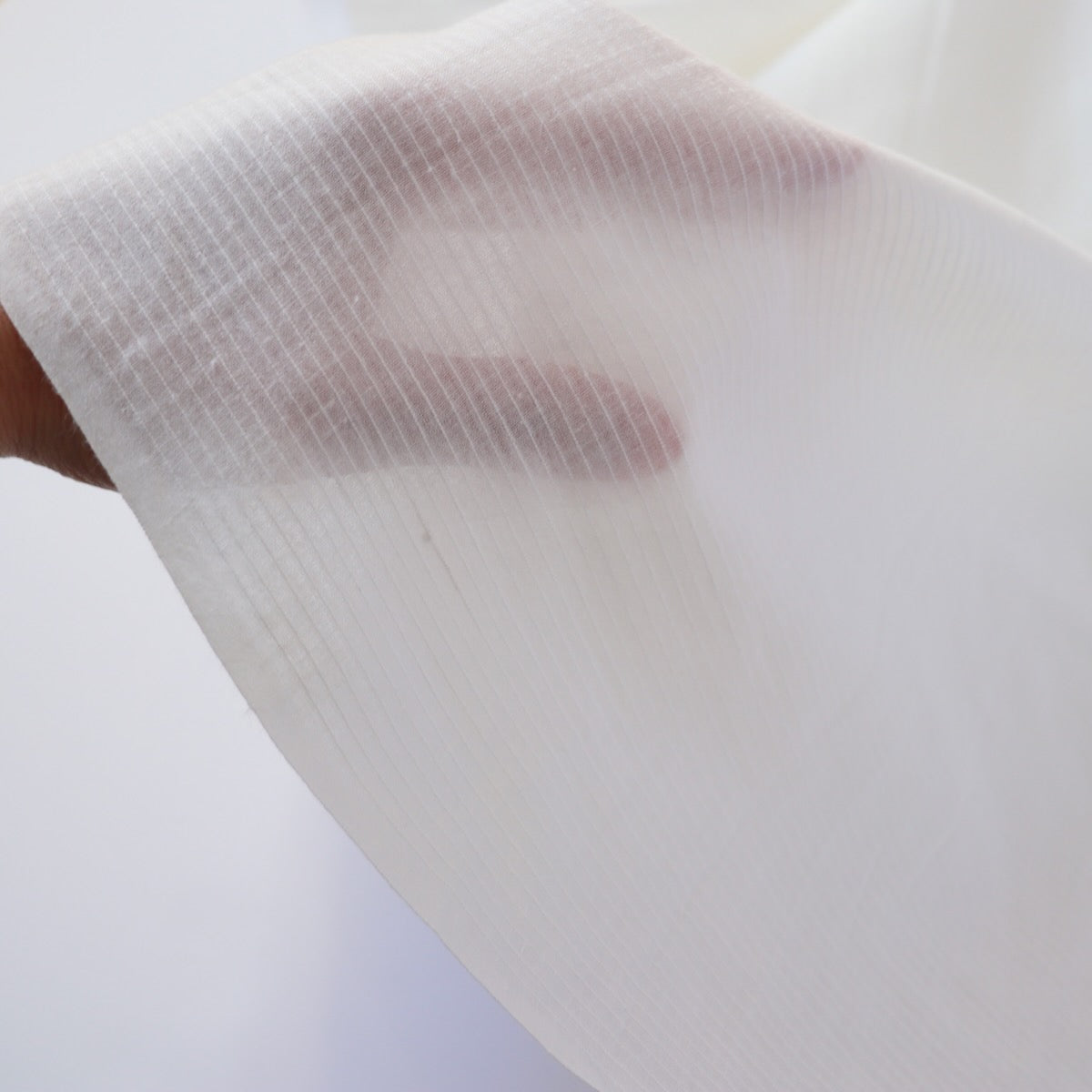 fine white khadi striped cotton fabric