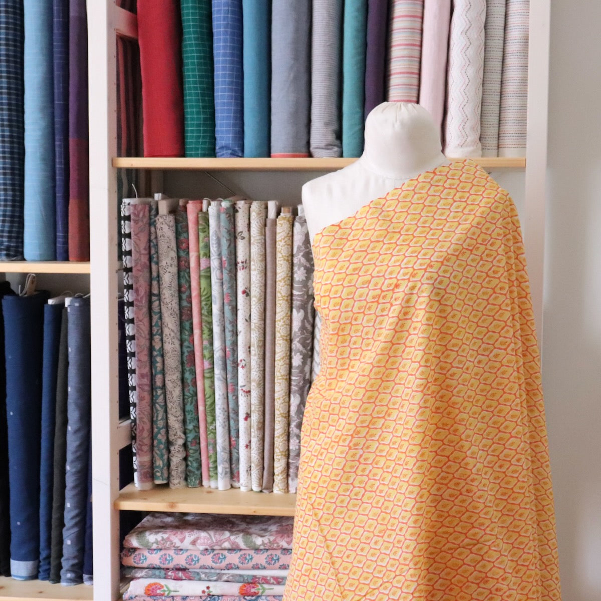 Creamsicle Block Print Cotton