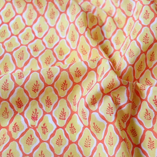 Creamsicle Block Print Cotton