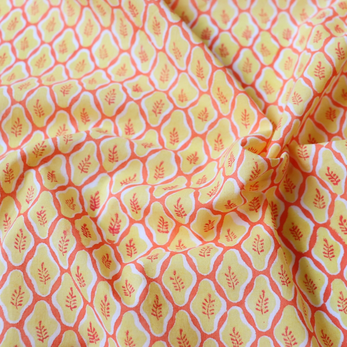 Creamsicle Block Print Cotton