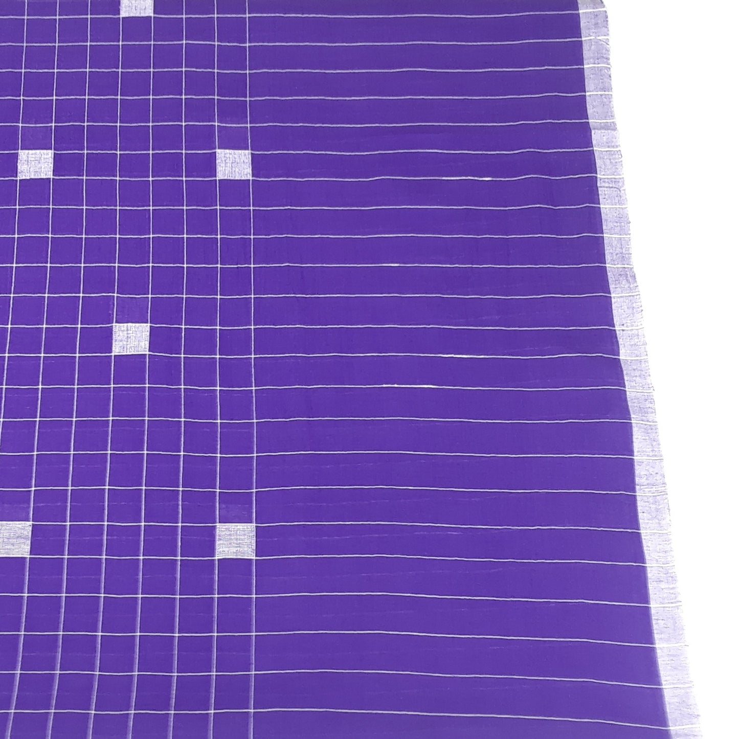 Purple Cubes Handwoven Jamdani Cotton Fabric