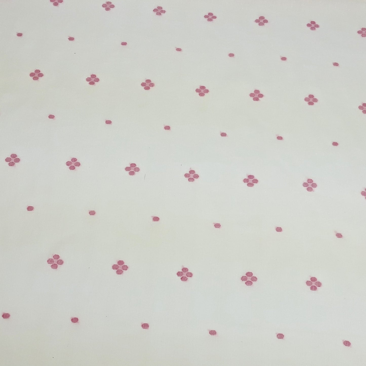 Pink Flower Jamdani Handwoven Cotton Fabric