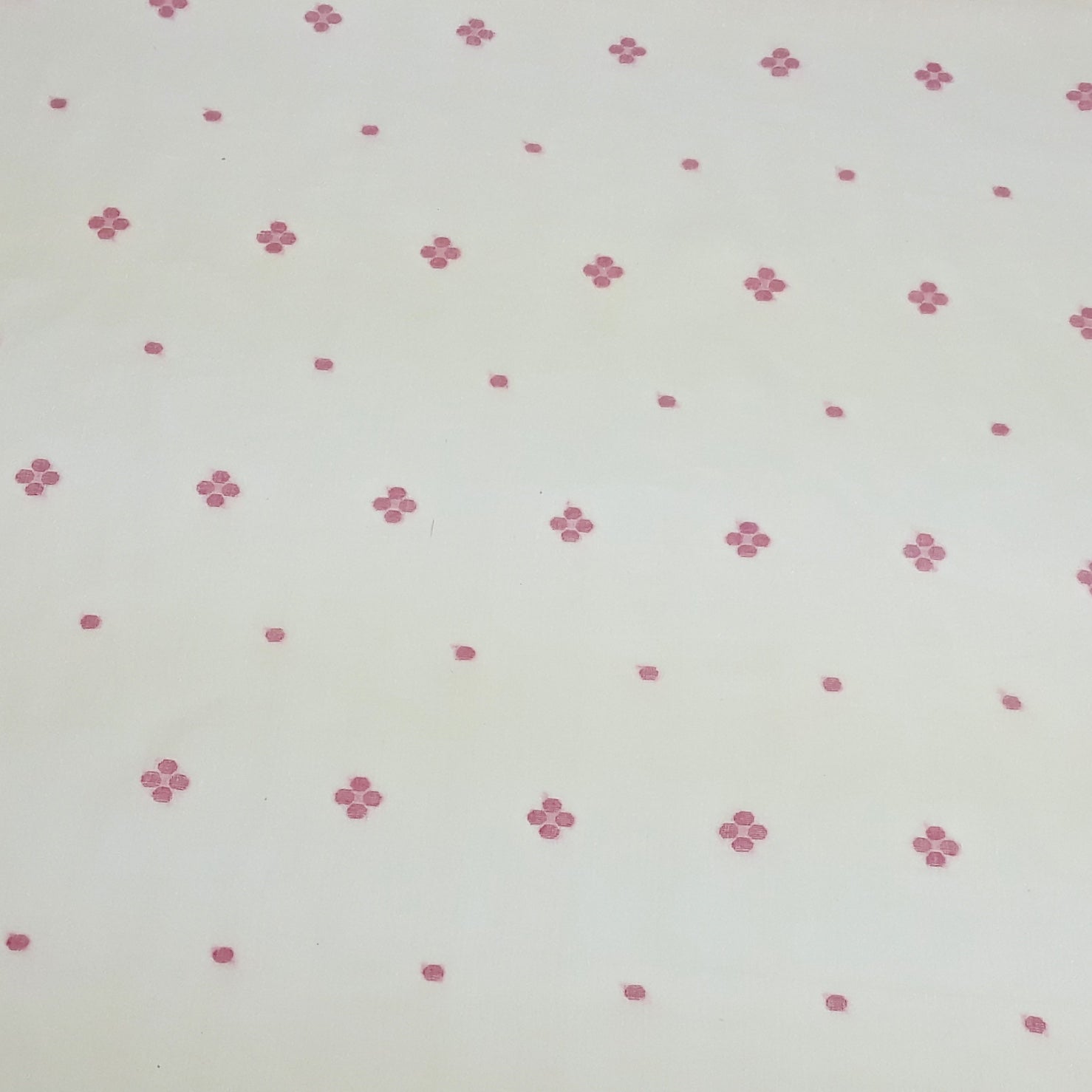 Pink Flower Jamdani Handwoven Cotton Fabric