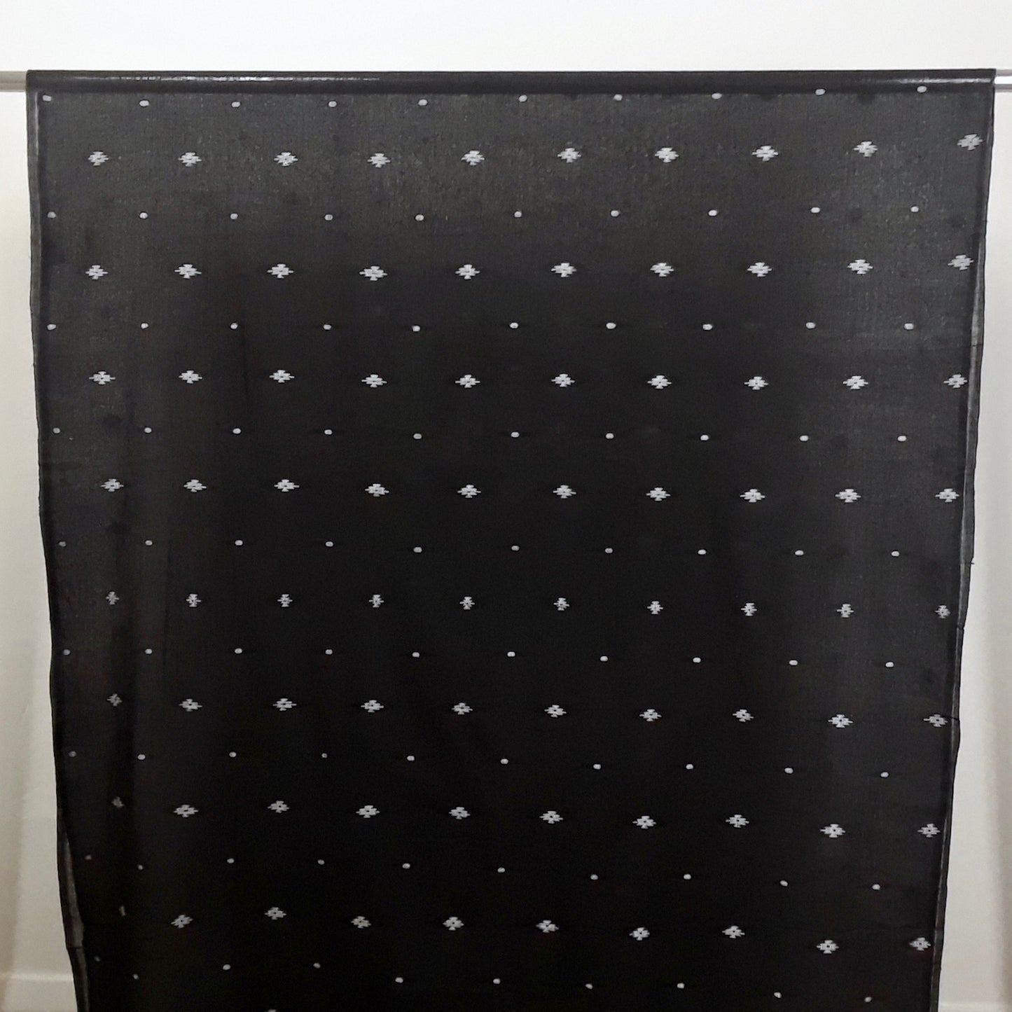 Black and White Handwoven Jamdani Cotton Fabric