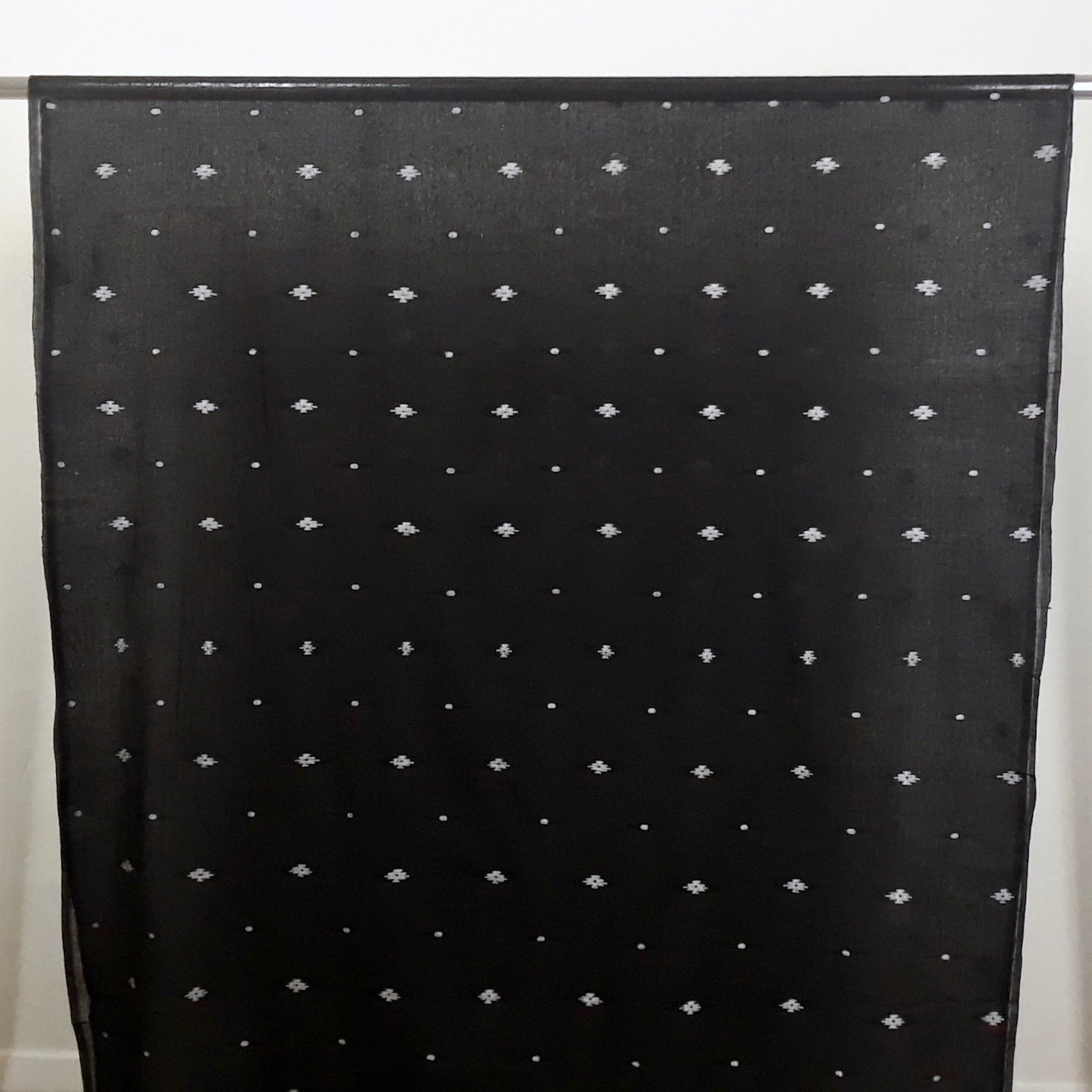 Black and White Handwoven Jamdani Cotton Fabric