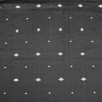 Black and White Handwoven Jamdani Cotton Fabric