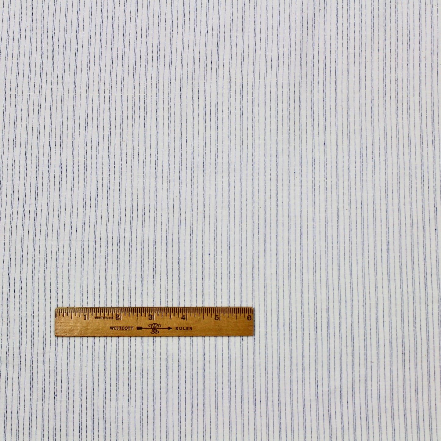 Pinstripe Handloom Khadi Cotton Fabric Blue and White