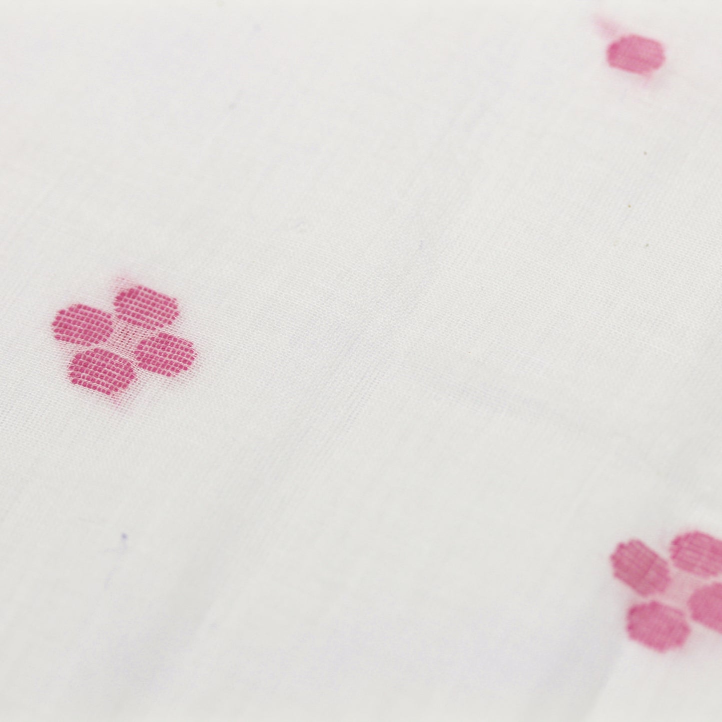 Pink Flower Jamdani Handwoven Cotton Fabric
