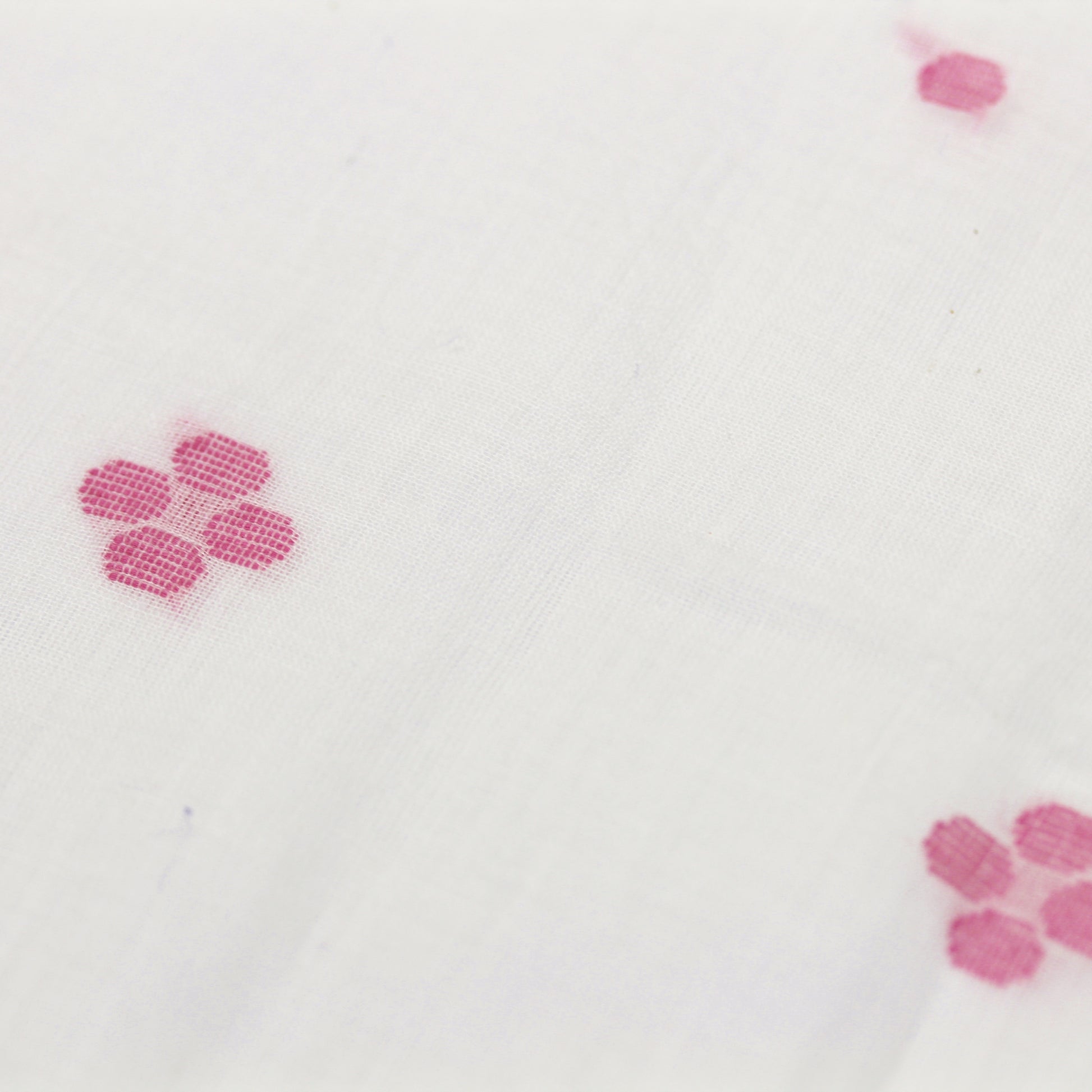 Pink Flower Jamdani Handwoven Cotton Fabric