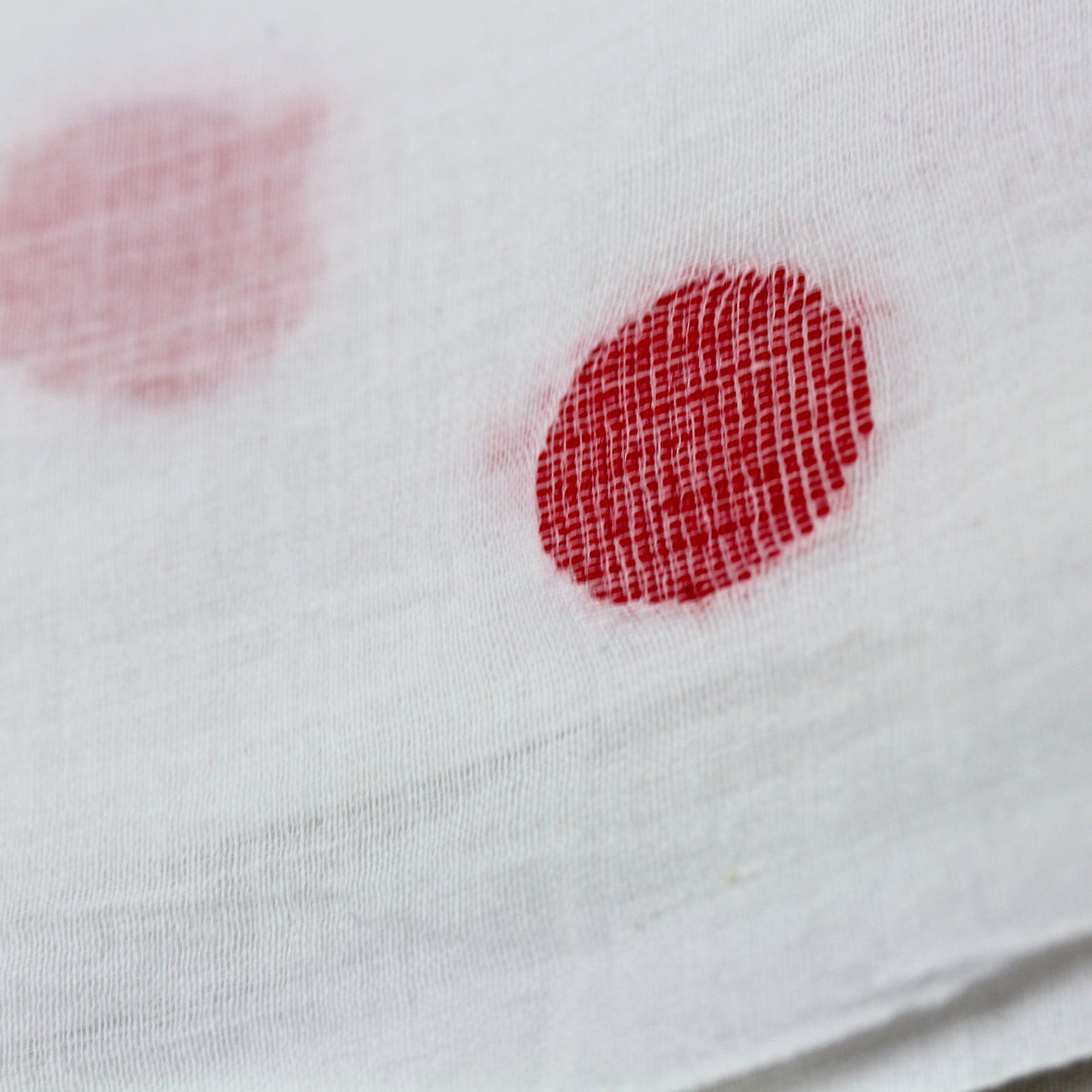 Red Polka Dots Cotton Handloom Jamdani Fabric