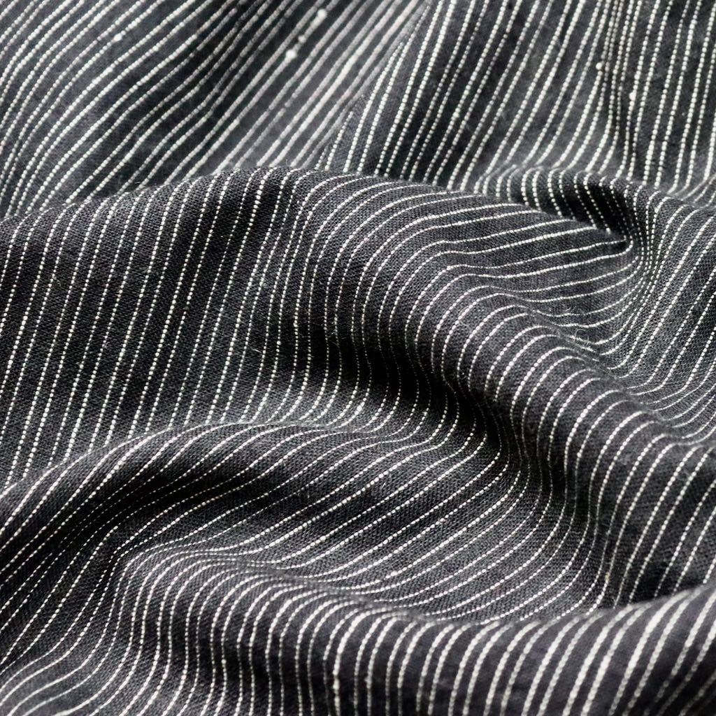 Black & White Striped Linen Fabric