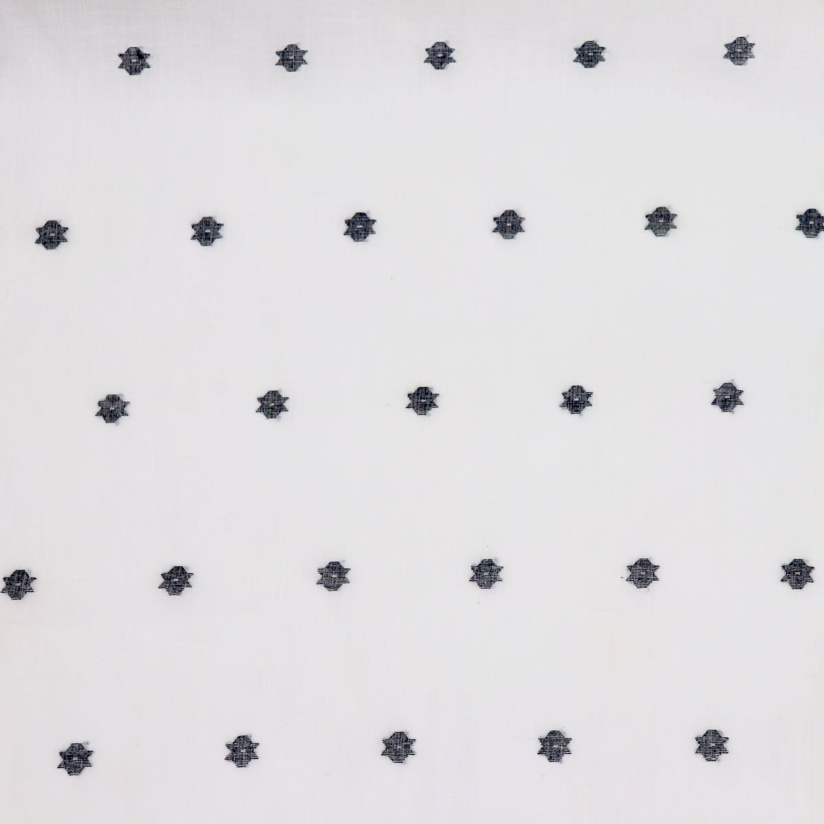 Black Flower Jamdani Handwoven Cotton Fabric