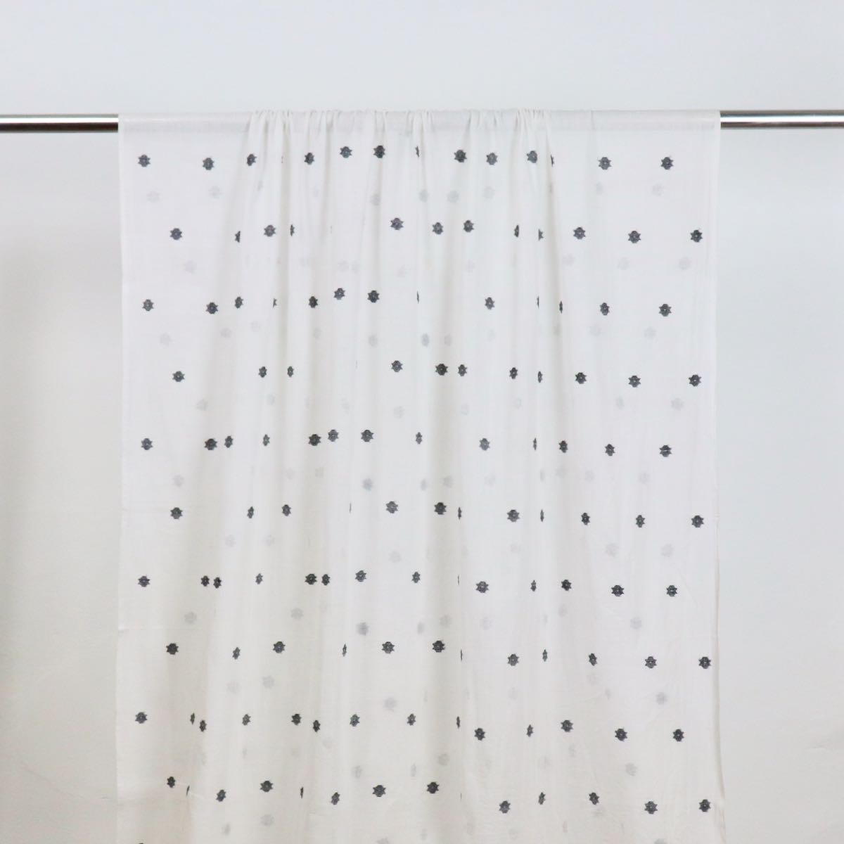 Black Flower Jamdani Handwoven Cotton Fabric
