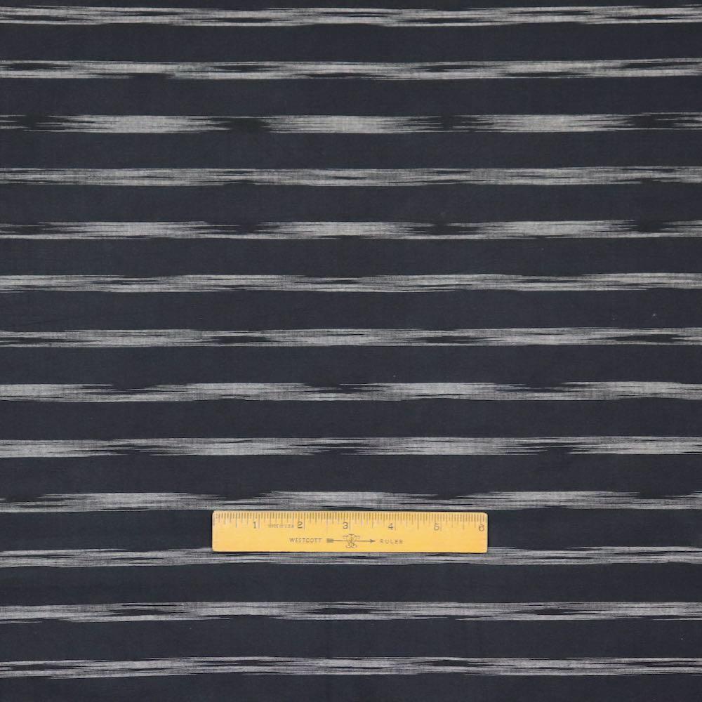 Swatch — Black Ikat Stripe Handloom Cotton