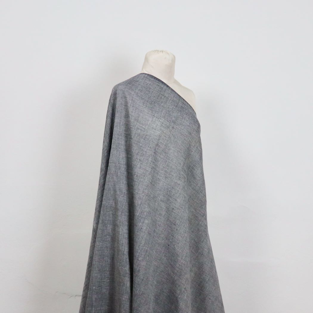 black and white shot cotton fabric