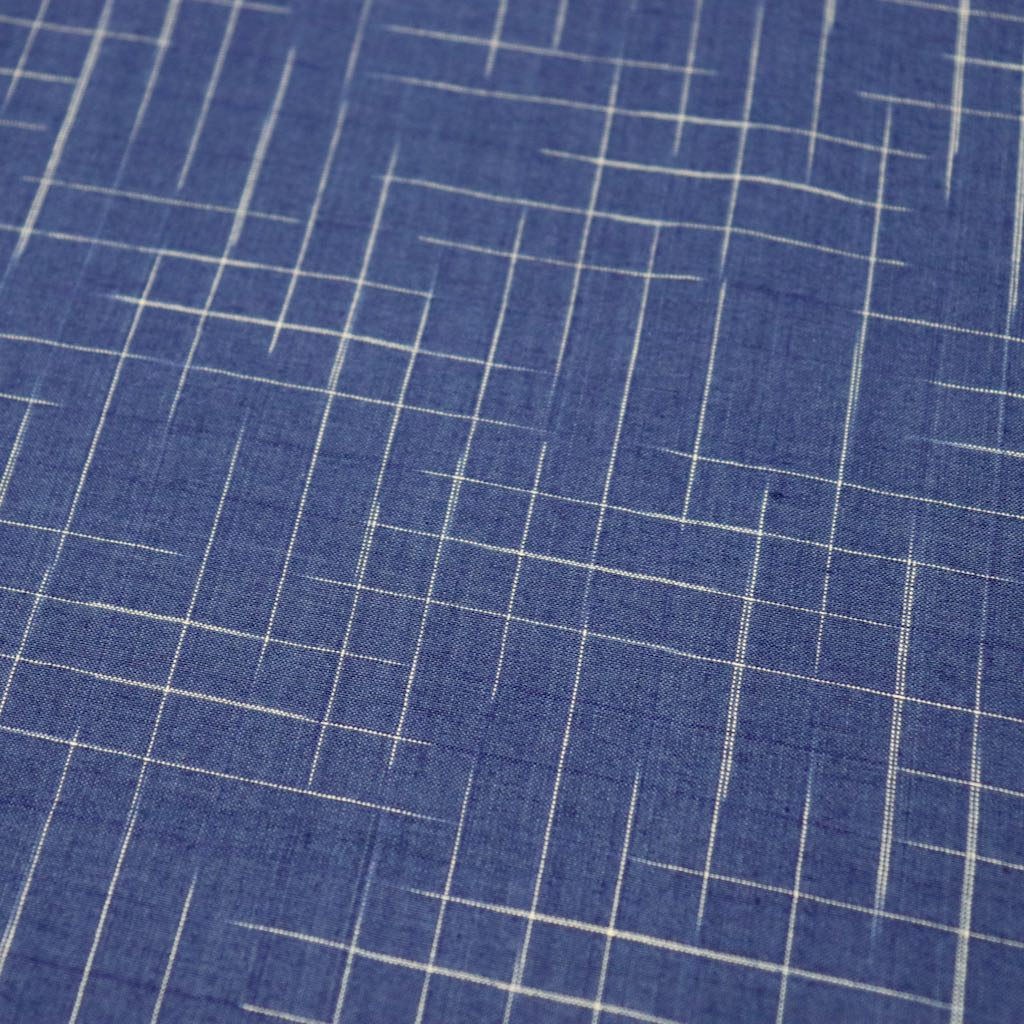 dark blue checks handwoven cotton sewing fabric