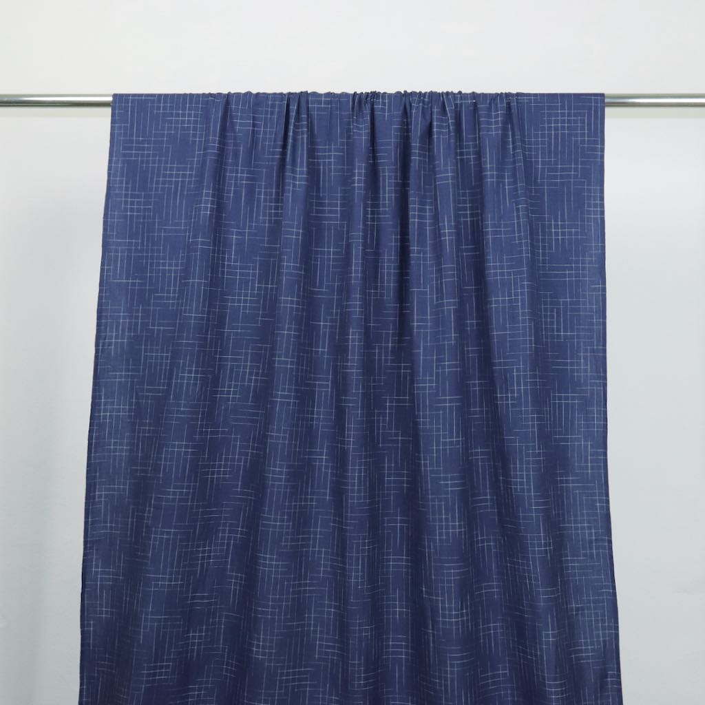 dark blue checks handwoven cotton sewing fabric