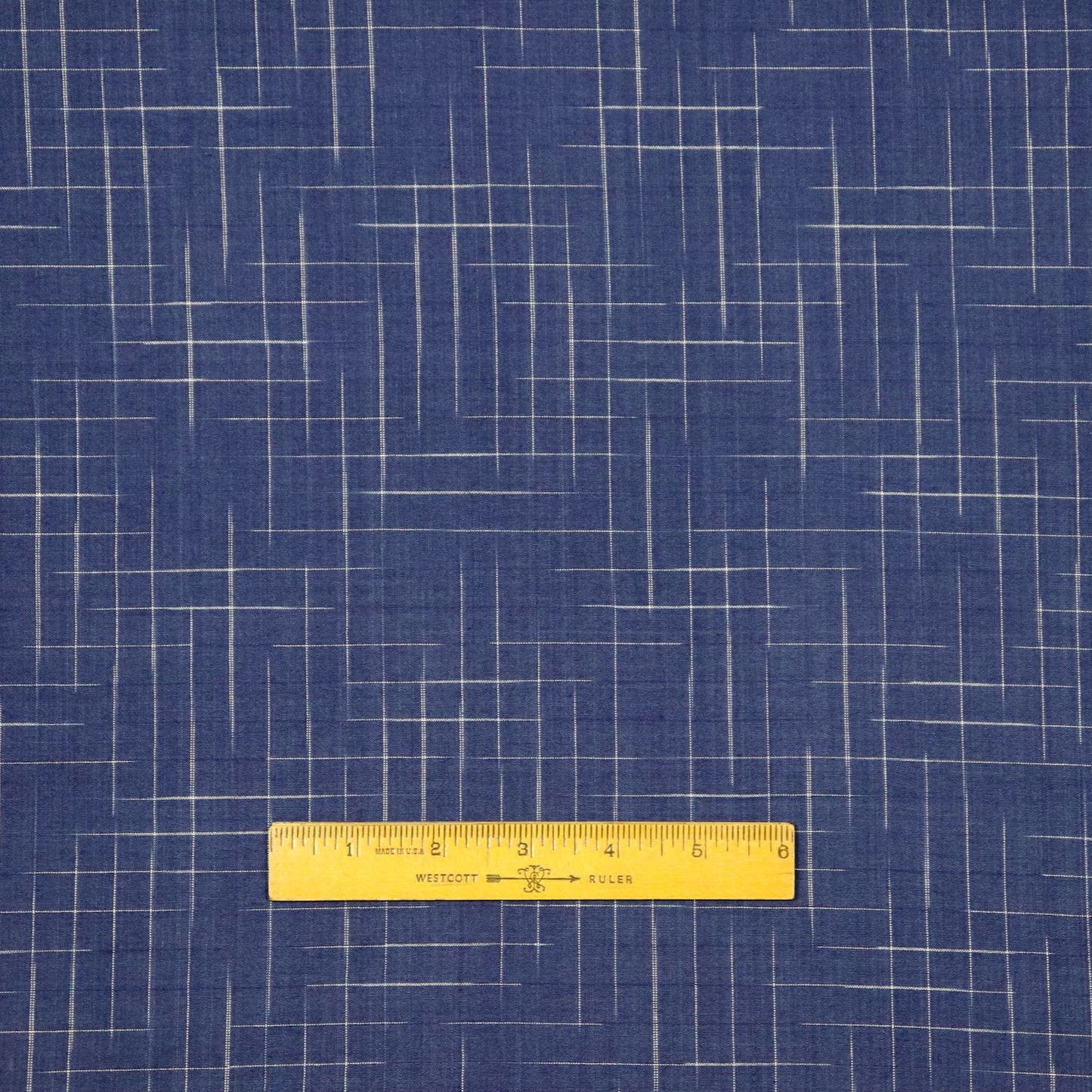 Swatch — Disappearing Check Handloom Cotton — Twilight Blue