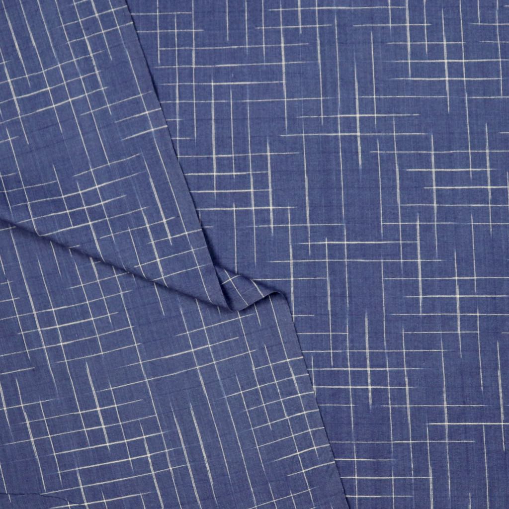 dark blue checks handwoven cotton sewing fabric