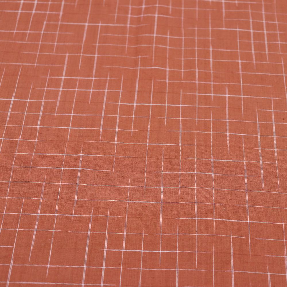 cinnamon check cotton fabric for sustainable sewing