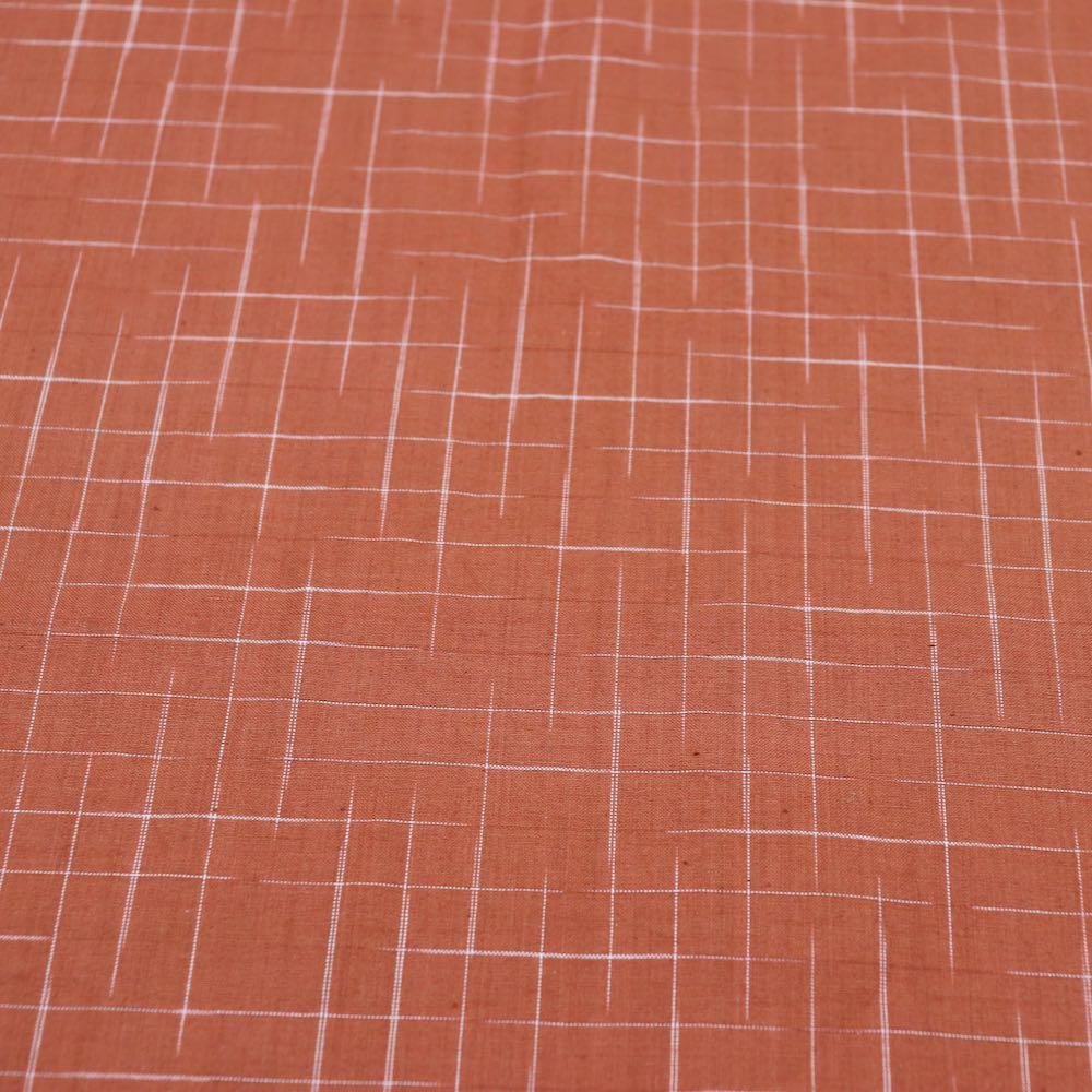 Swatch — Disappearing Check Handloom Cotton — Cinnamon
