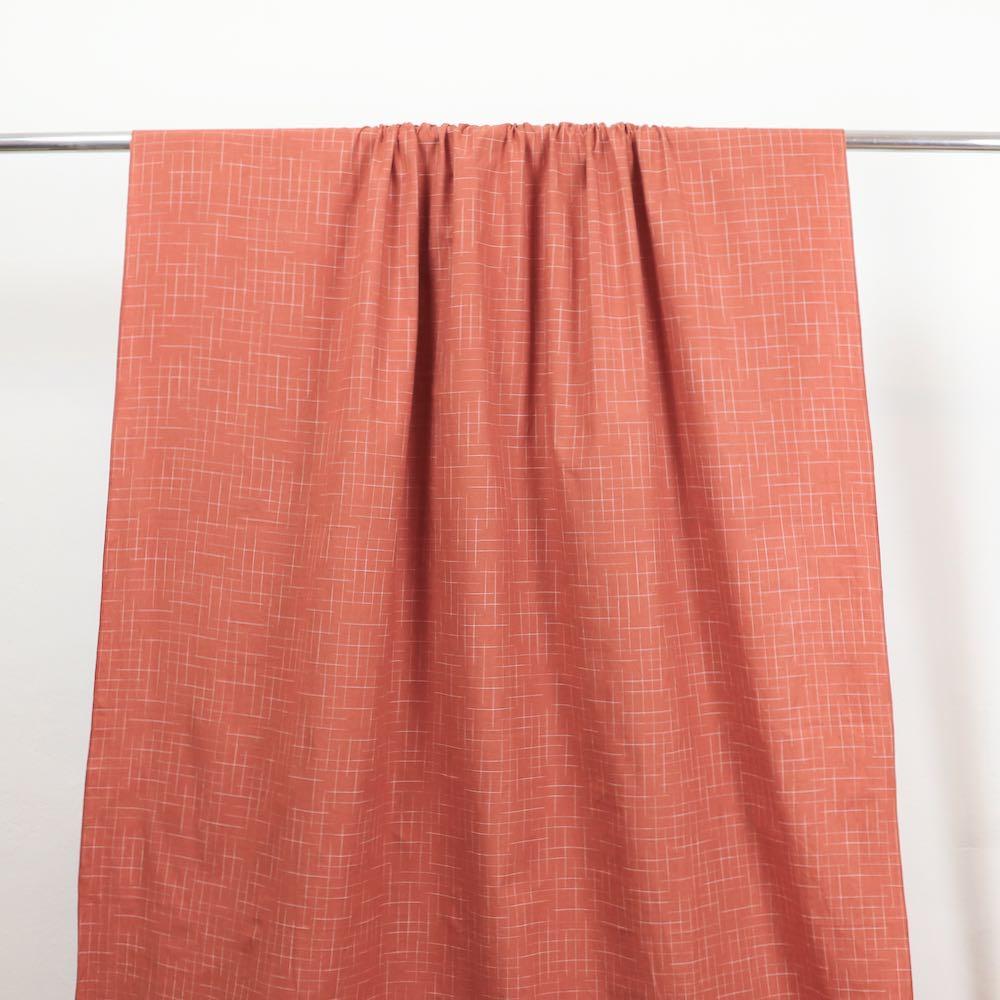 Swatch — Disappearing Check Handloom Cotton — Cinnamon