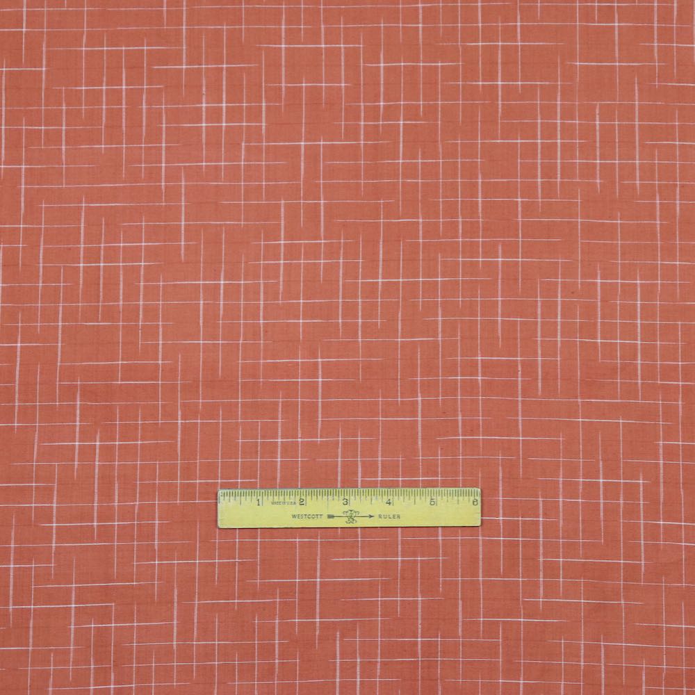 cinnamon check cotton fabric for sustainable sewing