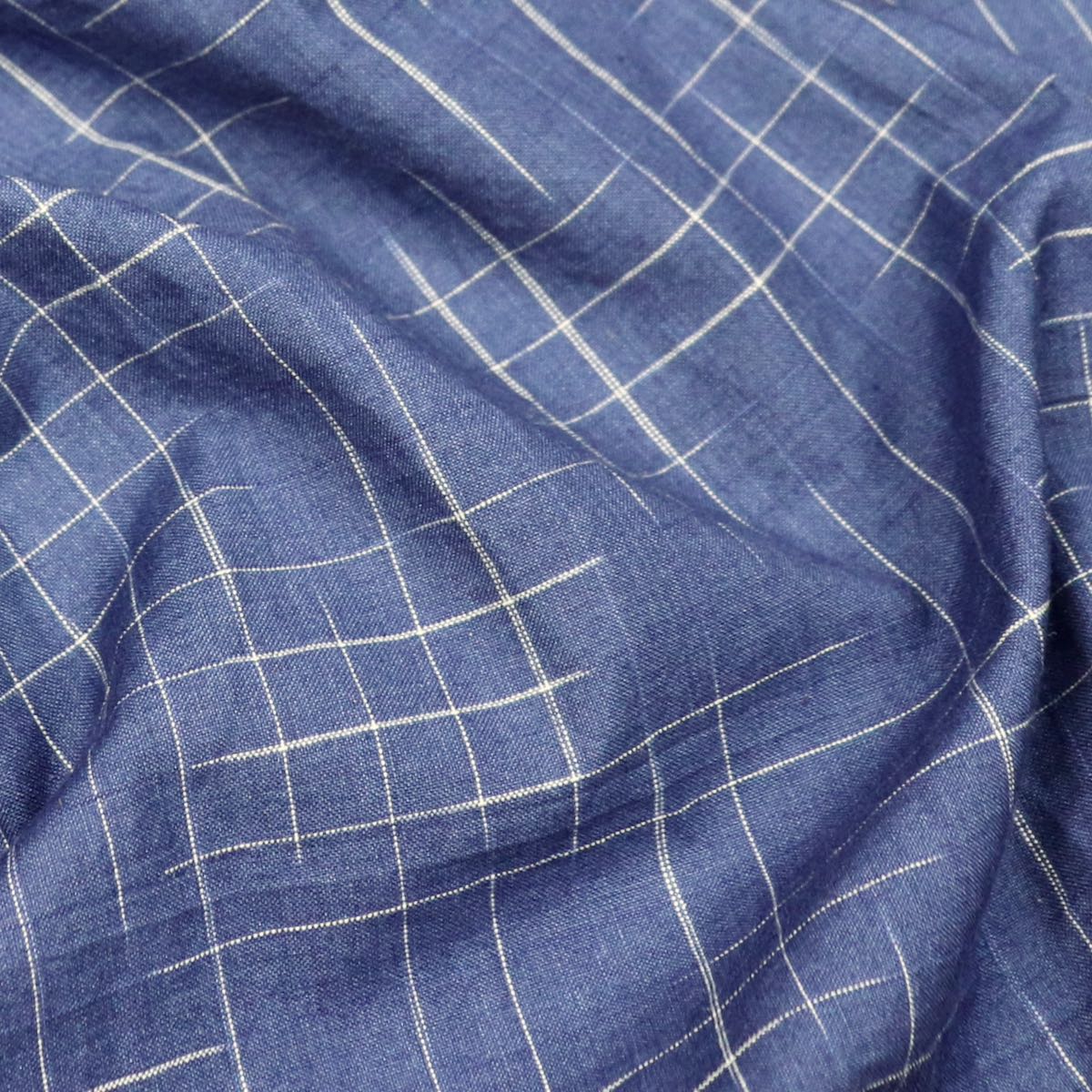 dark blue checked cotton fabric fat quarter