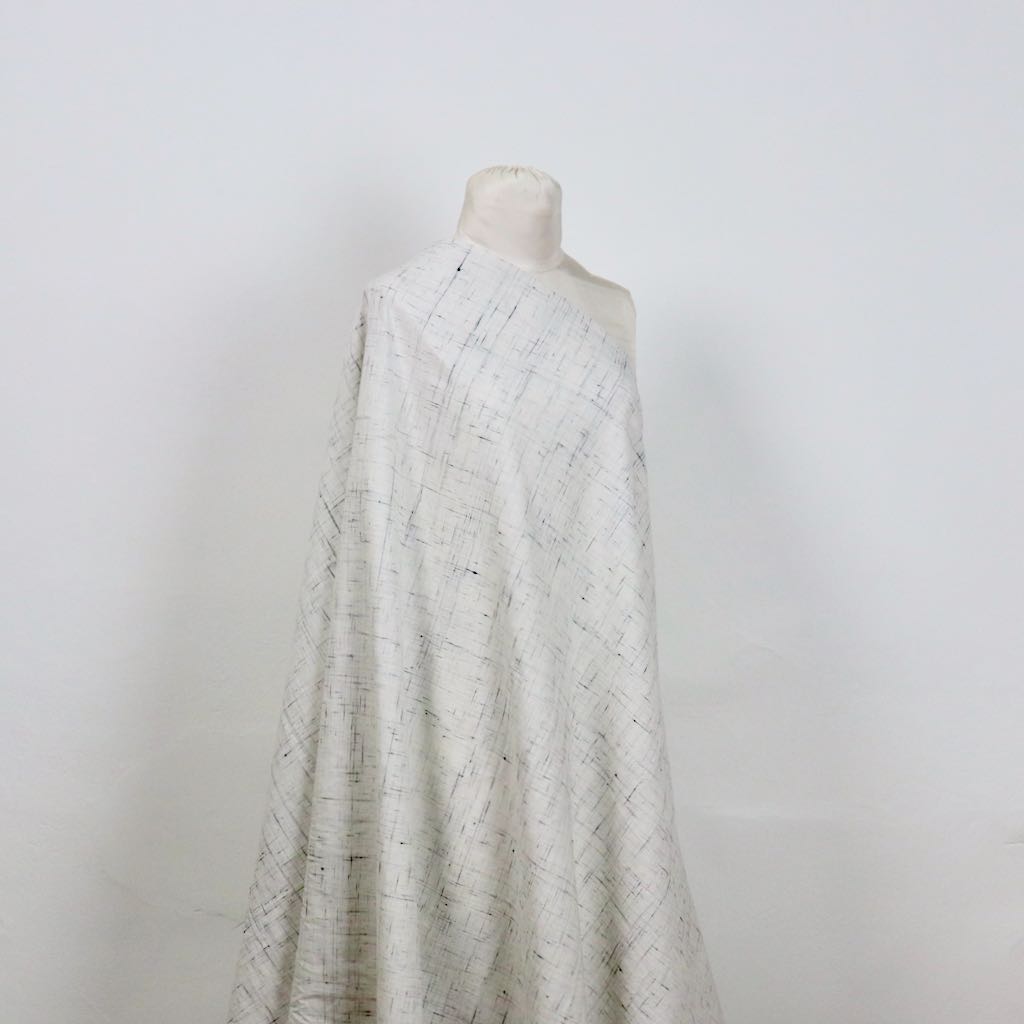 light gray and black khadi cotton fabric
